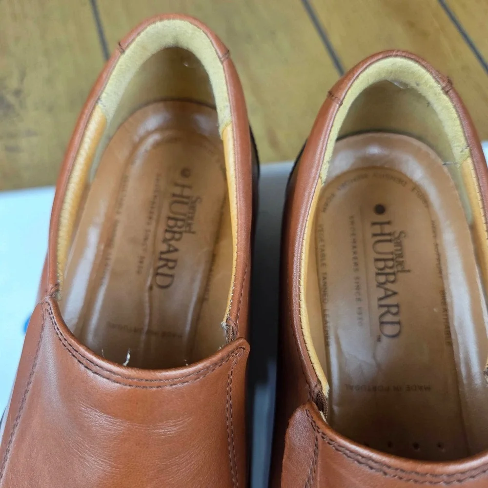 Samuel Hubbard Free Spirit Tan Leather Slip On Loafers Vibram Mens 9.5 M M2190